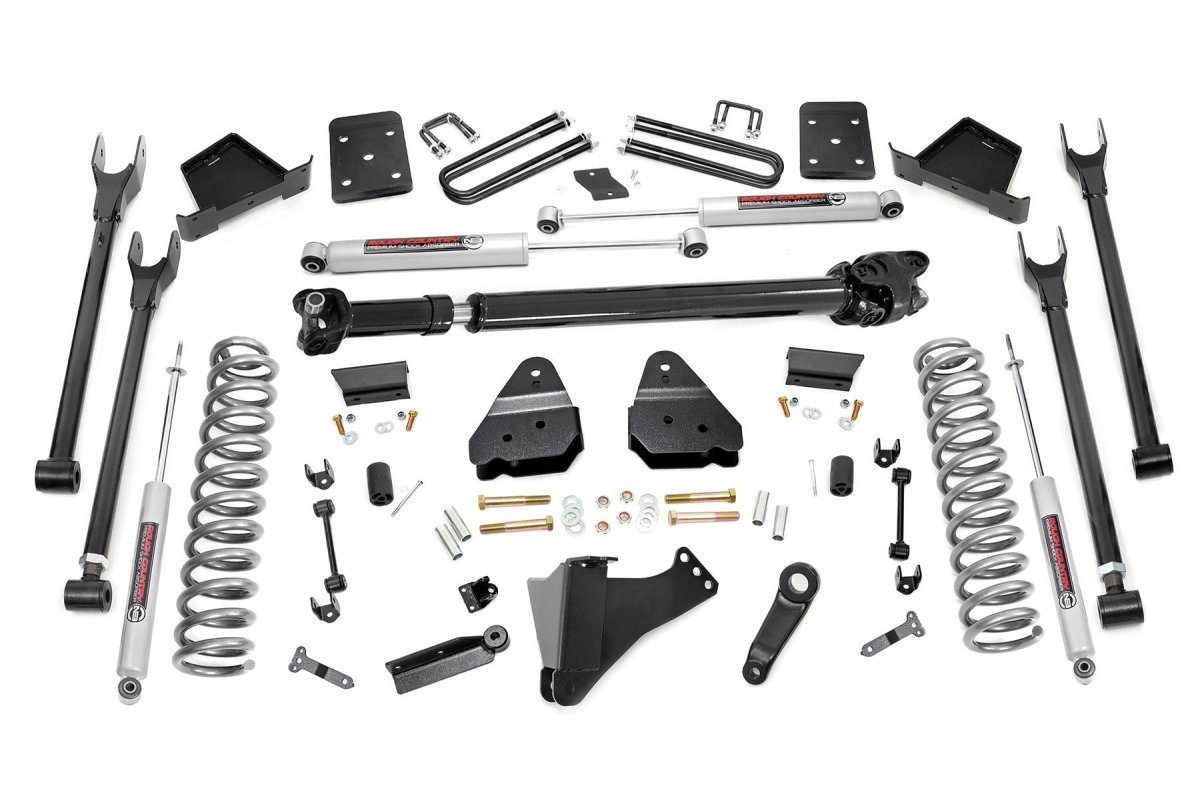 Ford F-350 Super Duty Suspension Lift Kit - Rough Country - 6 Inch Lift | 4-Link | FR D/S | Diesel - '17-'22